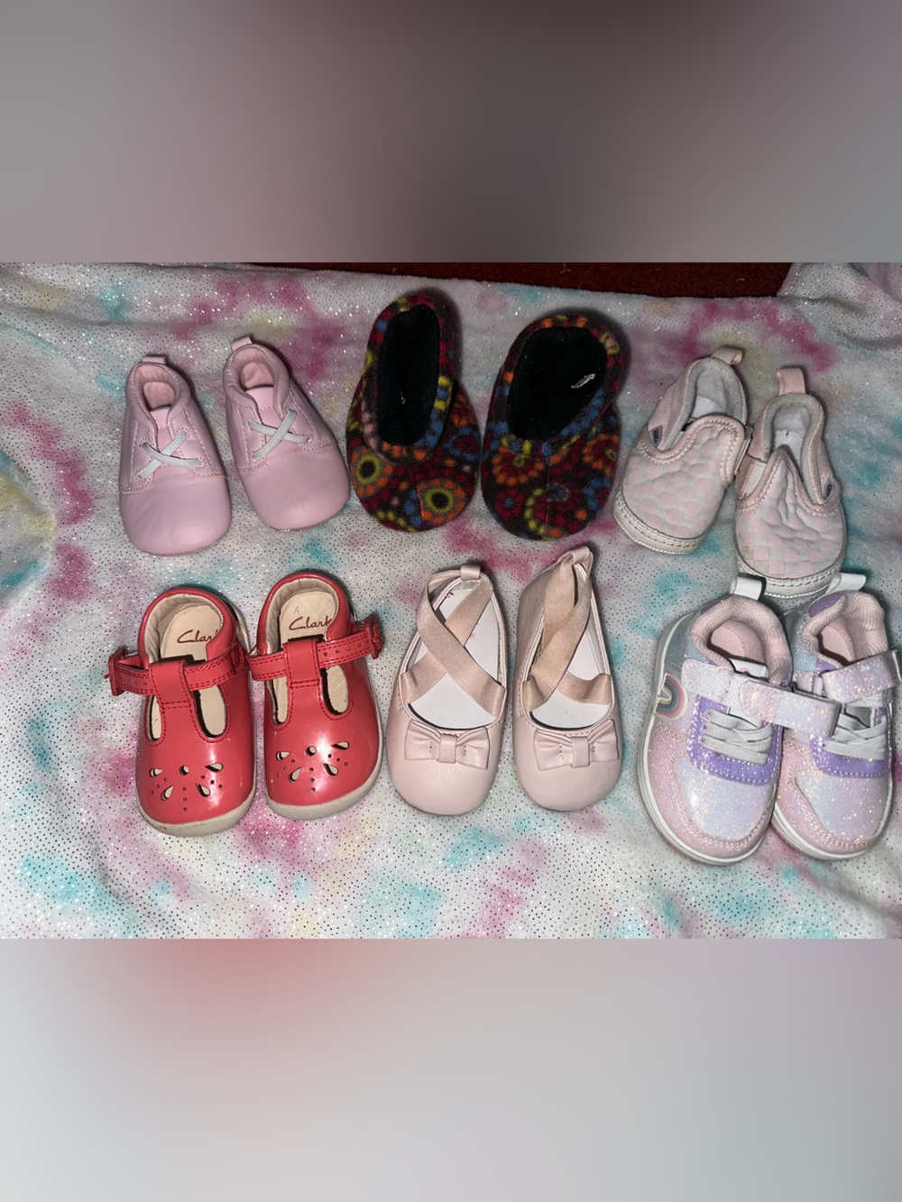 Lot of 6 Baby shoes size 6 months to 3 toddler